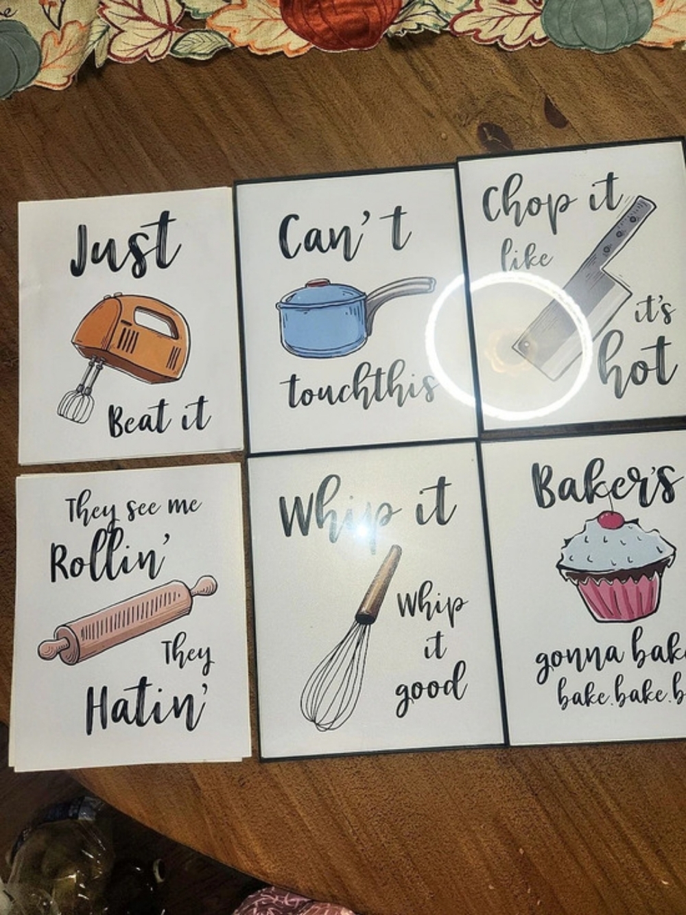 Kitchen Humor Wall Art Set in White & Black